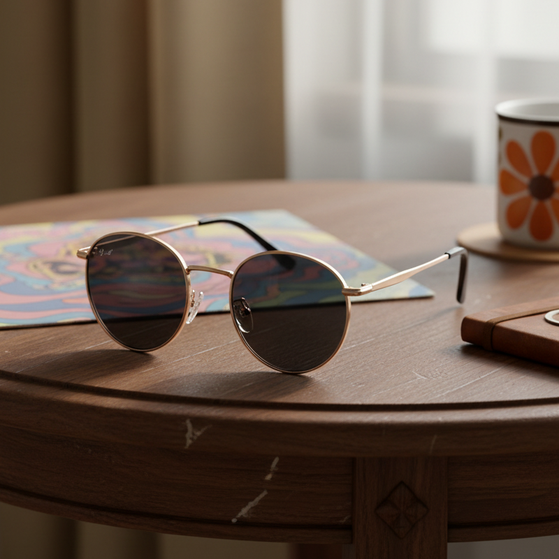 Retro Round Gold Sunglasses