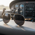 Retro Gold Aeronaut Sunglasses on Cessna Dash 1:1
